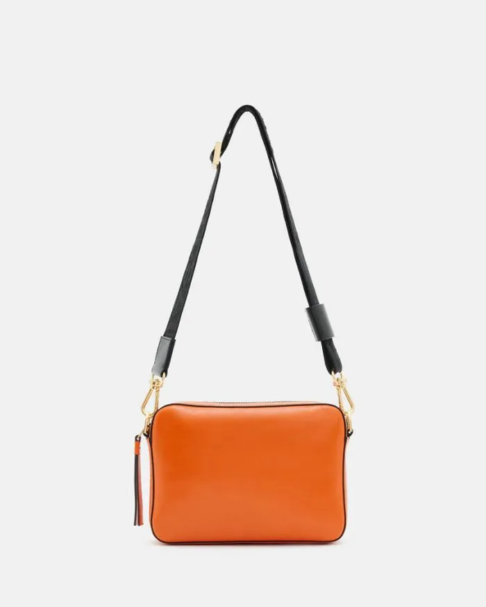 Lucile Leather Crossbody Bag Pyrole Orange Women AllSaints Accessories