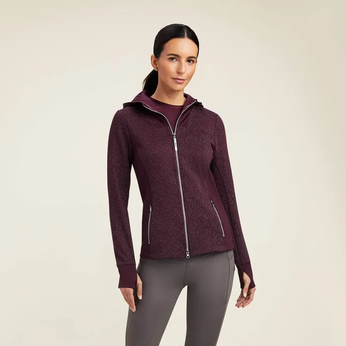 Lumina Full Zip Hoodie Mulberry Women Ariat Sweatshirts and Hoodies