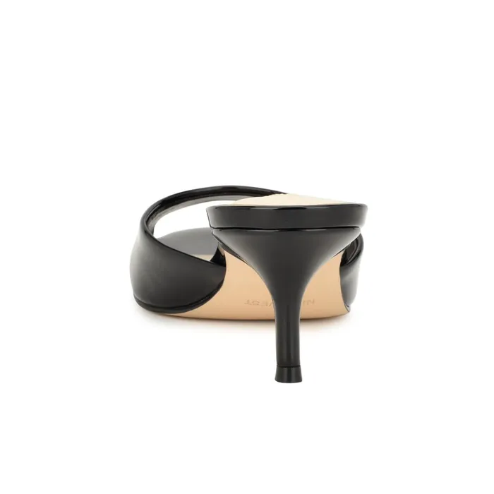 Luvlie Heeled Slide Sandals Black Patent Women Nine West Dress Luvlie Heeled Slide Sandals Black Patent Women Nine West Dress