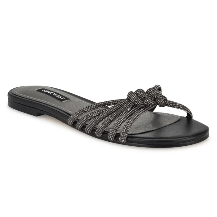 Luxury Flat Slide Sandals Black Women Nine West Flats Luxury Flat Slide Sandals Black Women Nine West Flats