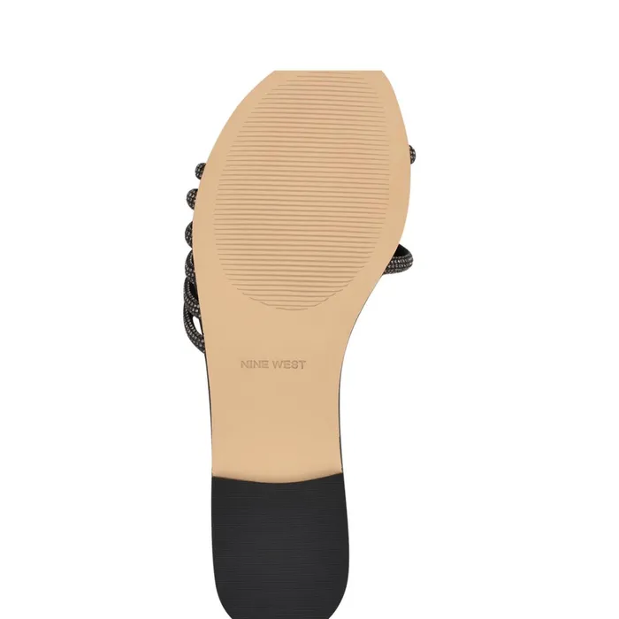 Luxury Flat Slide Sandals Black Women Nine West Flats Luxury Flat Slide Sandals Black Women Nine West Flats