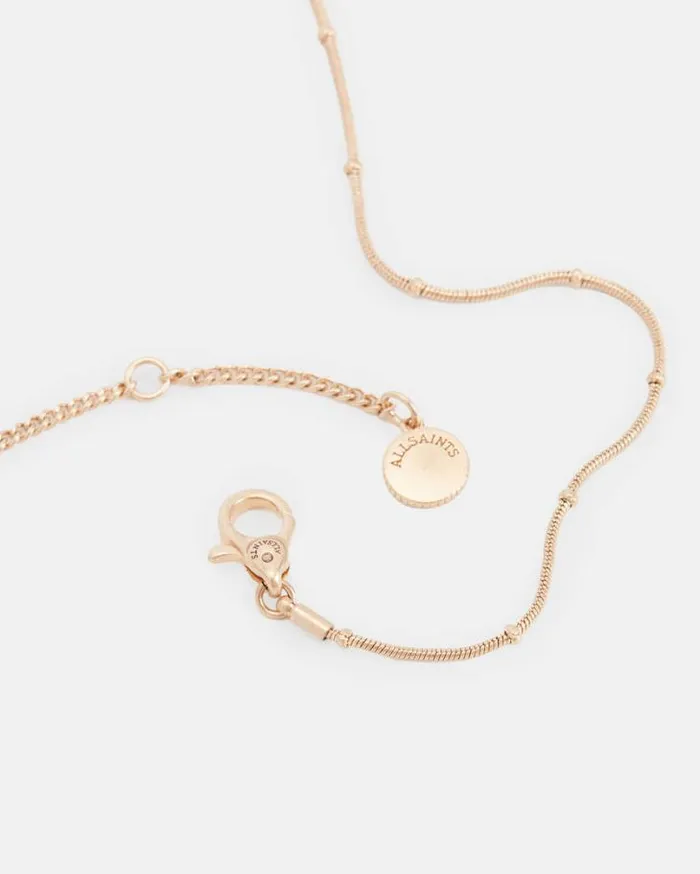 Lyra Cross GoldTone Necklace Blackwarm Brass Women AllSaints Jewelry