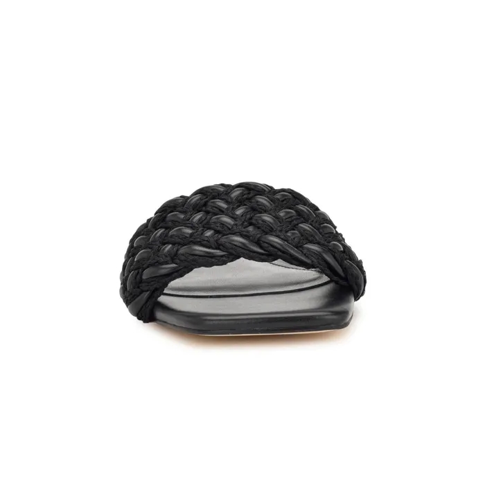 Maci Flat Slide Sandals Black Women Nine West Low Heel Maci Flat Slide Sandals Black Women Nine West Low Heel