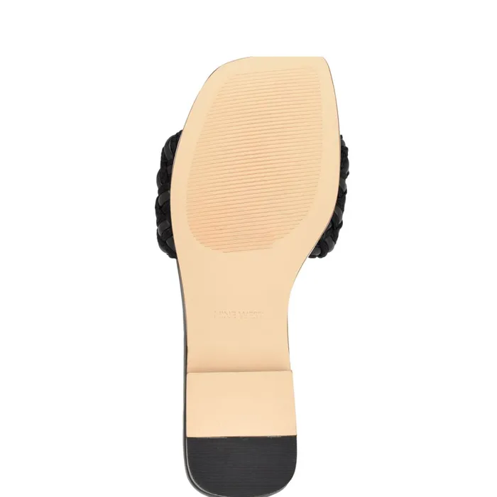 Maci Flat Slide Sandals Black Women Nine West Low Heel Maci Flat Slide Sandals Black Women Nine West Low Heel