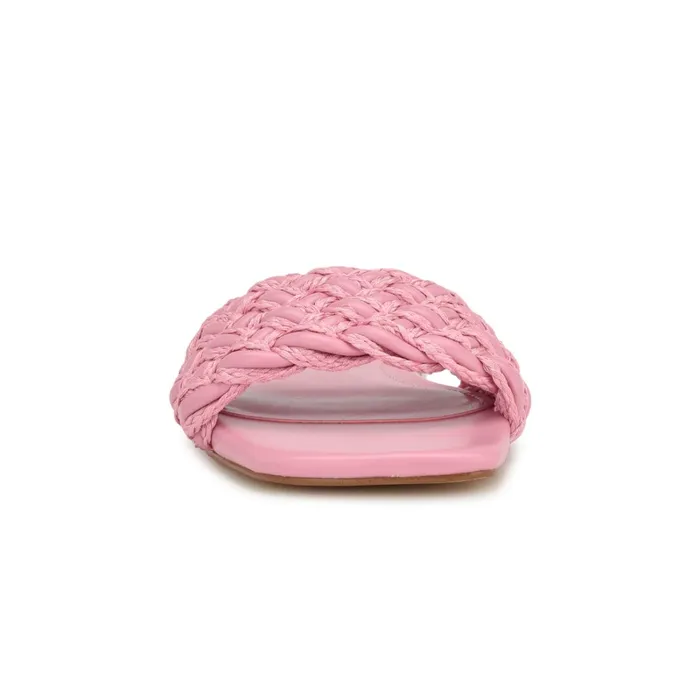 Maci Flat Slide Sandals Pink Women Nine West Sandals Maci Flat Slide Sandals Pink Women Nine West Sandals