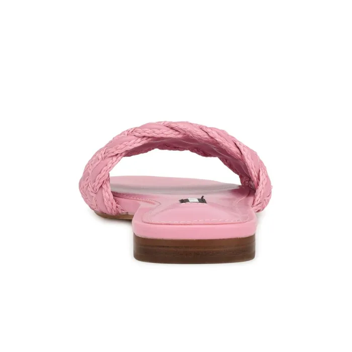 Maci Flat Slide Sandals Pink Women Nine West Sandals Maci Flat Slide Sandals Pink Women Nine West Sandals