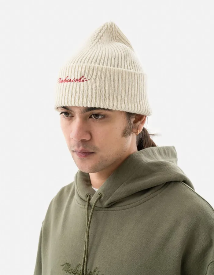 Maharishi Hats 1368 Maharishi Embroidered Beanie Ecru 8211 Men