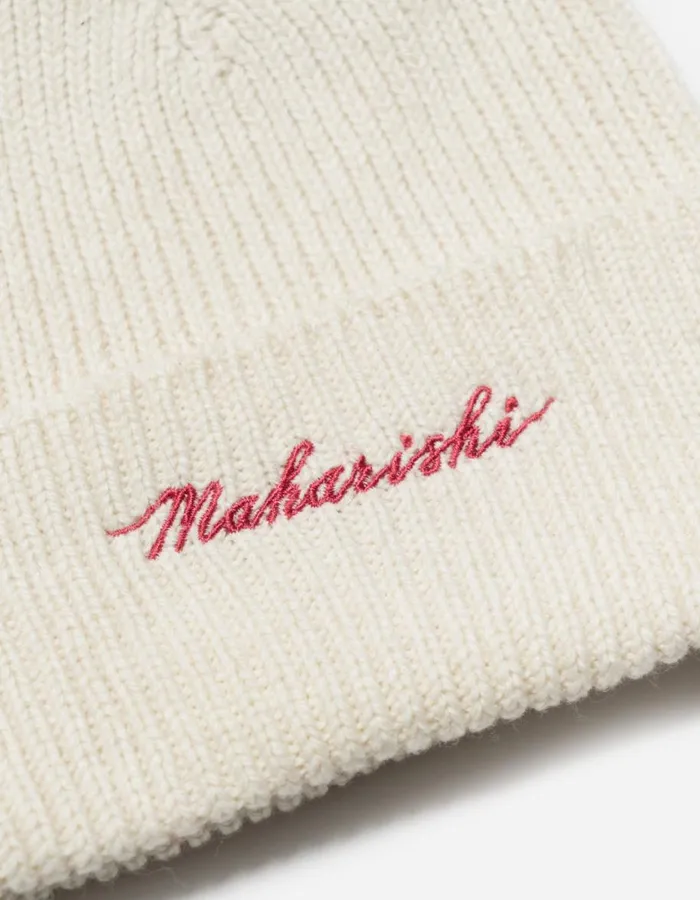 Maharishi Hats 1368 Maharishi Embroidered Beanie Ecru 8211 Men
