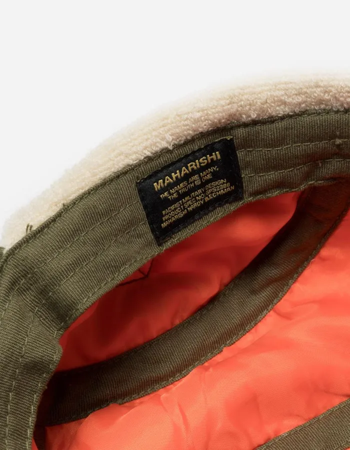 Maharishi Hats 5256 Cold Weather 5 Panel Cap OliveEcru 8211 Men