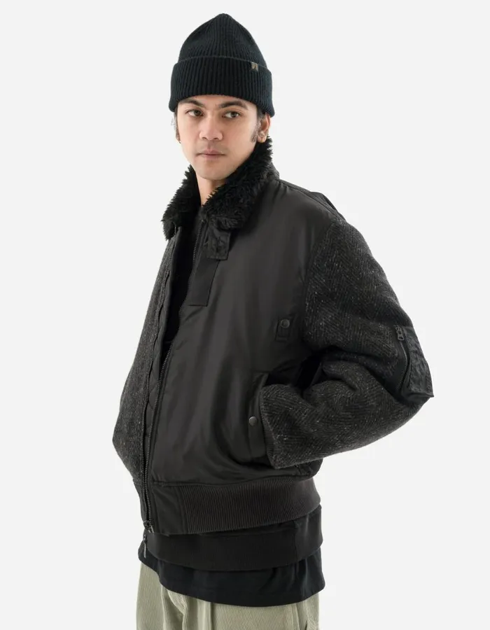 Maharishi Jackets 5332 B15 Wool Flight Jacket Black 8211 Men