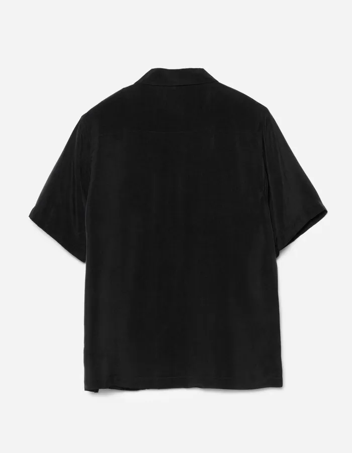 Maharishi Short Sleeve Shirts 5315 Dual Panthers Camp Collar Shirt Black 8211 Men