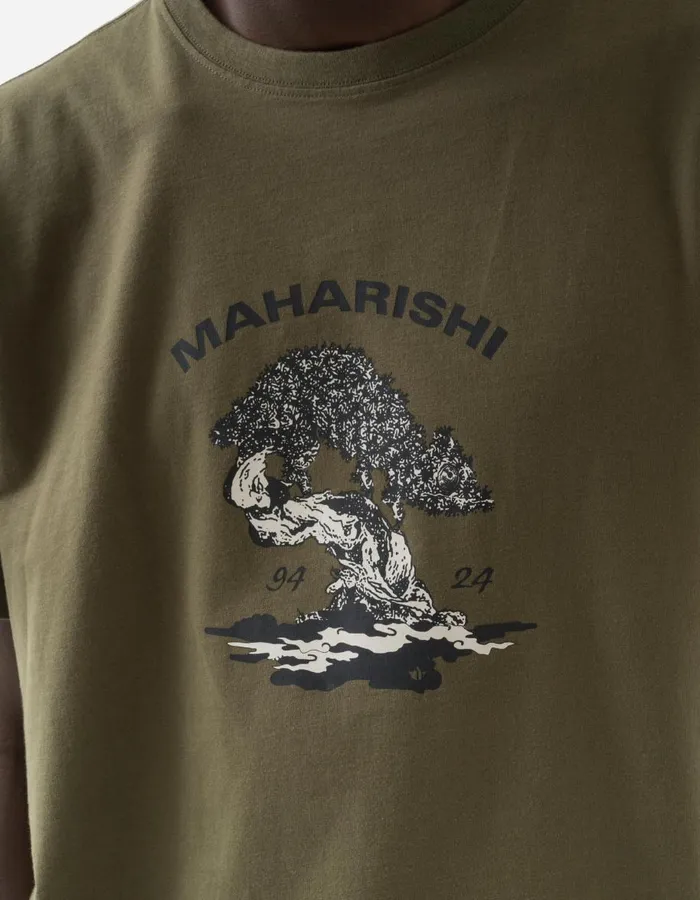Maharishi Short Sleeve TShirts 1353 Maharishi Bonsai TShirt Olive 8211 Men