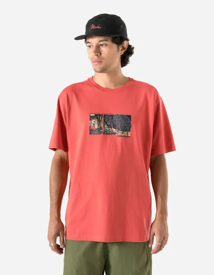 Maharishi Short Sleeve TShirts 1395 Cyber Skeleton TShirt Light Lama Red 8211 Men