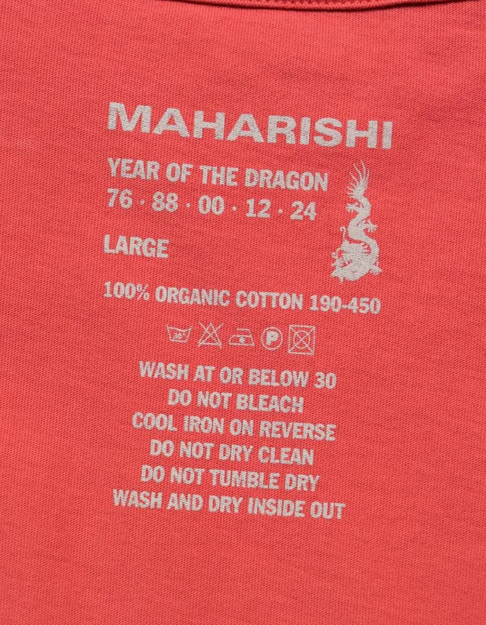 Maharishi Short Sleeve TShirts 1395 Cyber Skeleton TShirt Light Lama Red 8211 Men