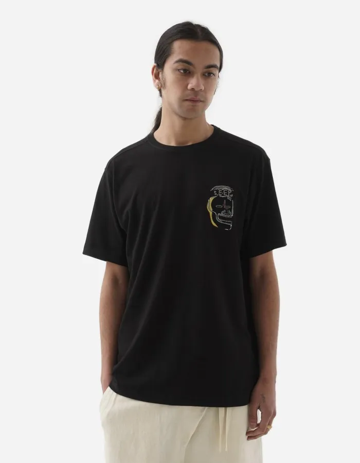 Maharishi Short Sleeve TShirts 5141 Maha Basquiat 5EEP TShirt Black 8211 Men