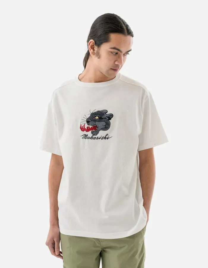 Maharishi Short Sleeve TShirts 5310 Panther Chimera TShirt White 8211 Men