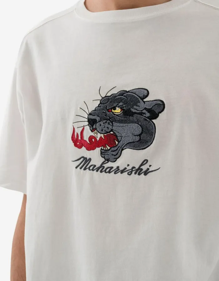 Maharishi Short Sleeve TShirts 5310 Panther Chimera TShirt White 8211 Men