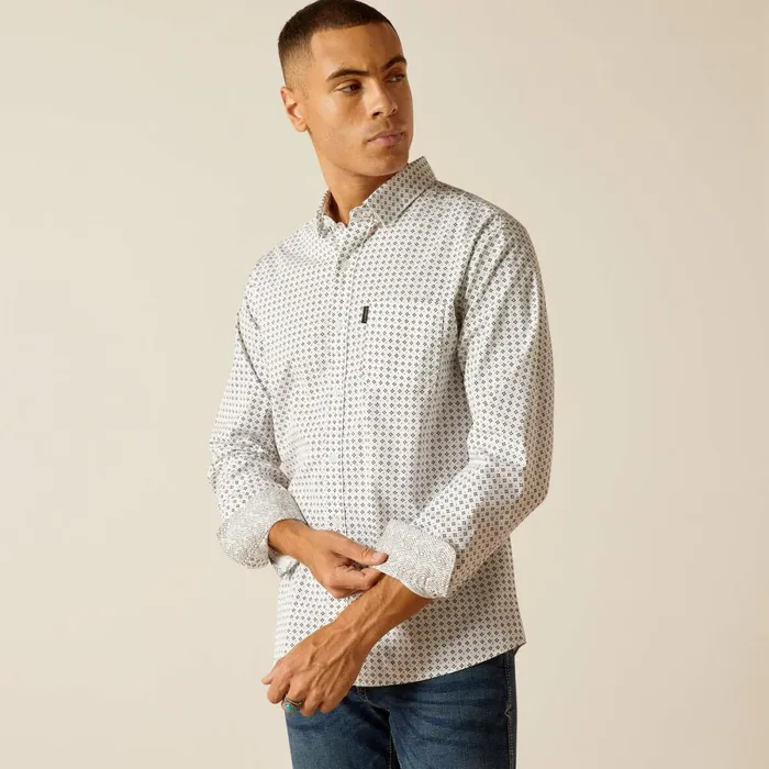 Major Stretch Modern Fit Shirt White Men Ariat Button Down Shirts