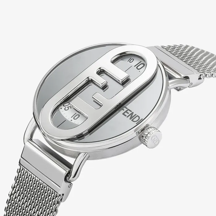 Man 42 Mm 8211 Round Watch With Olock Logo Gold Fendi Watches