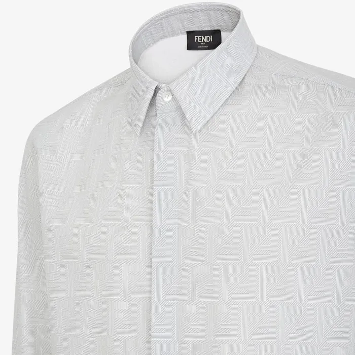 Man Beige Cotton Shirt Beige Fendi Shirts