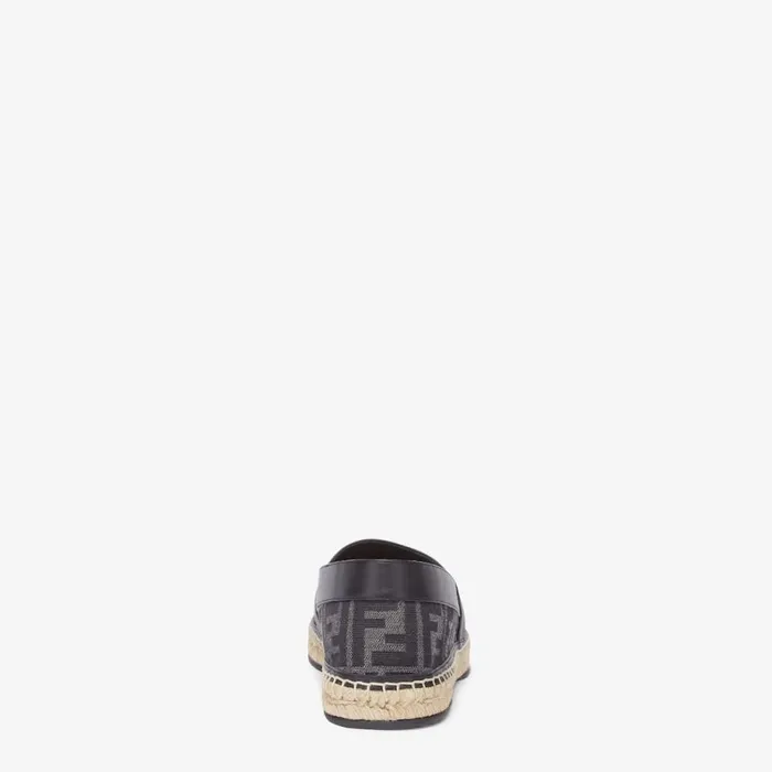 Man Black Fabric Espadrilles Black Fendi Slides and Sandals