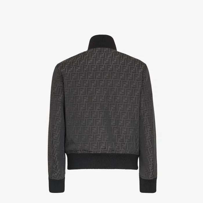 Man Black Fabric Jacket Black Fendi Coats and Outerwear