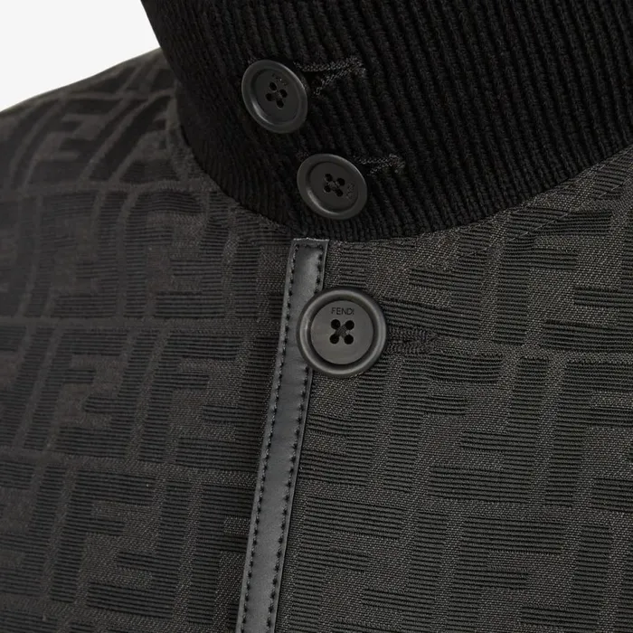 Man Black Fabric Jacket Black Fendi Coats and Outerwear