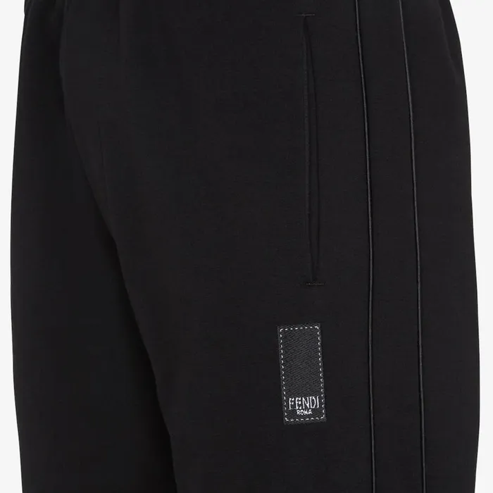 Man Black Jersey Trousers Black Fendi Denim and Trousers