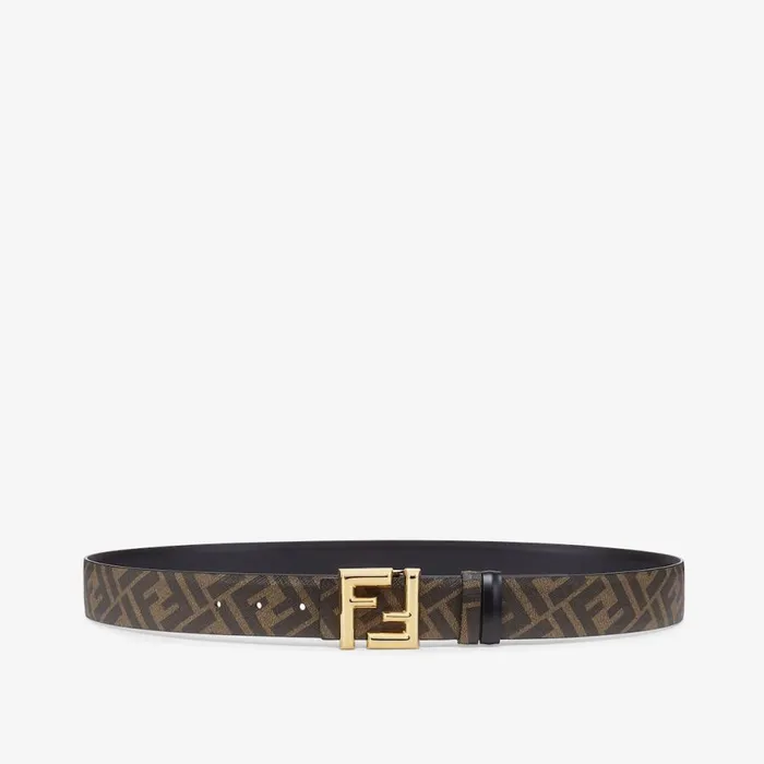 Man Black Leather Reversible Belt Black Fendi Belts