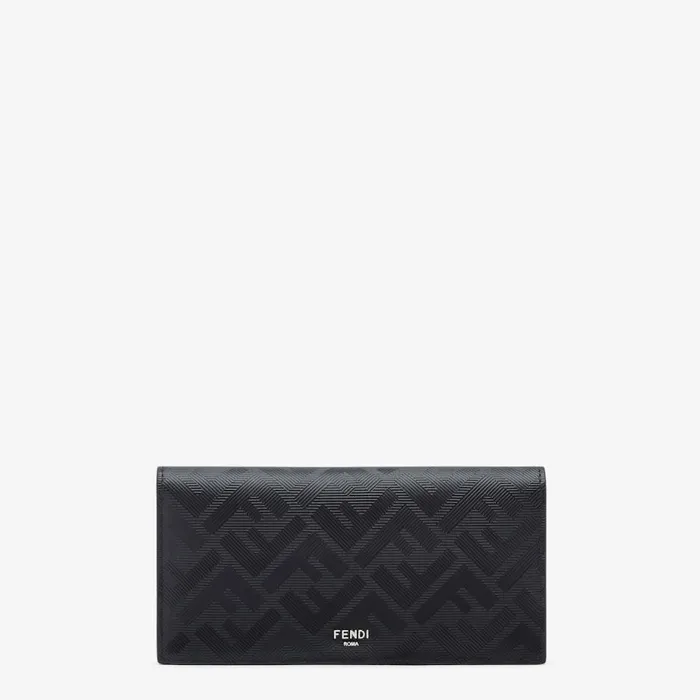 Man Black Leather Wallet Black Fendi Wallets