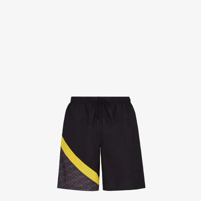 Man Black Nylon Shorts Black Fendi Swimwear