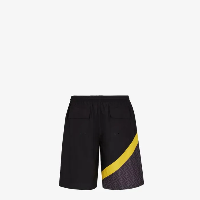 Man Black Nylon Shorts Black Fendi Swimwear