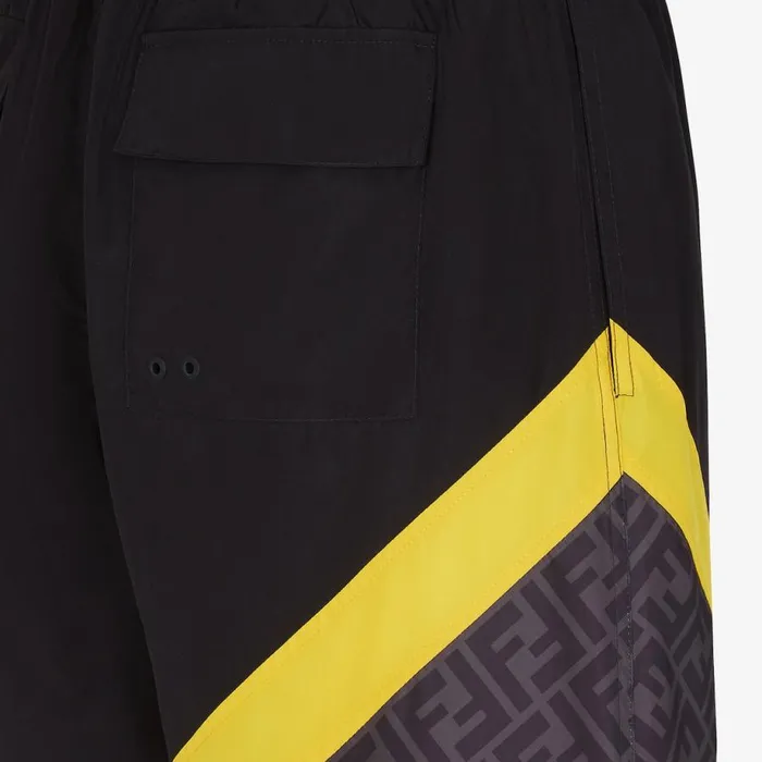 Man Black Nylon Shorts Black Fendi Swimwear