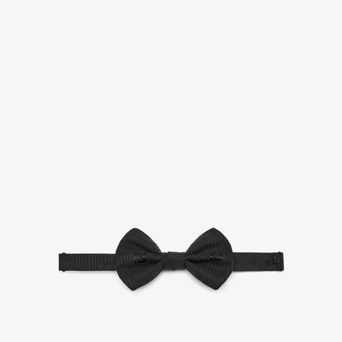 Man Black Silk BowTie Black Fendi Ties