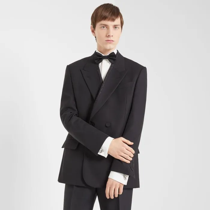 Man Black Silk BowTie Black Fendi Ties