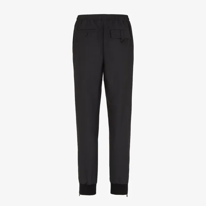 Man Black Wool Trousers Black Fendi Jackets and Suits