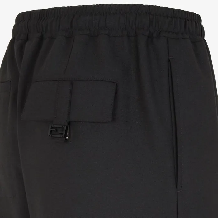 Man Black Wool Trousers Black Fendi Jackets and Suits