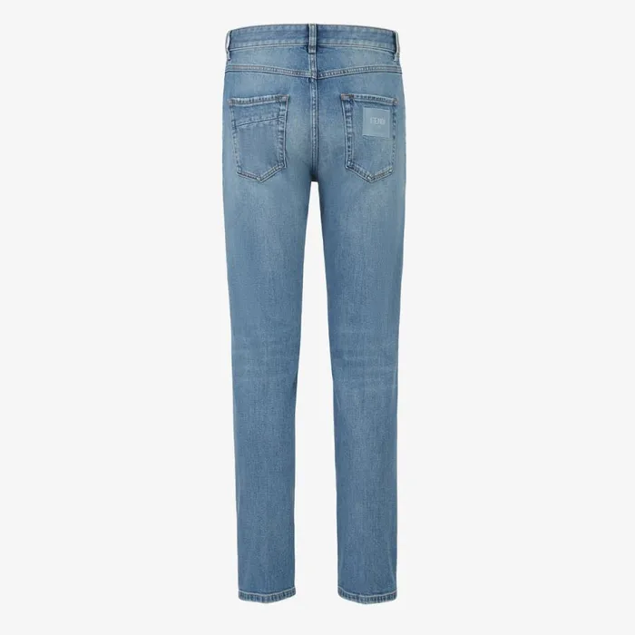 Man Blue Denim Jeans Blue Fendi Denim and Trousers