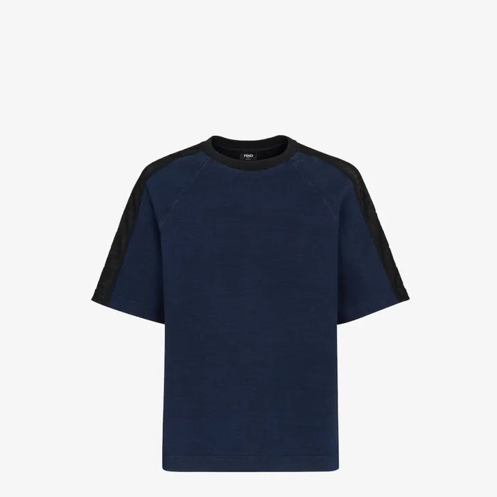 Man Blue Jersey TShirt Blue Fendi Activewear