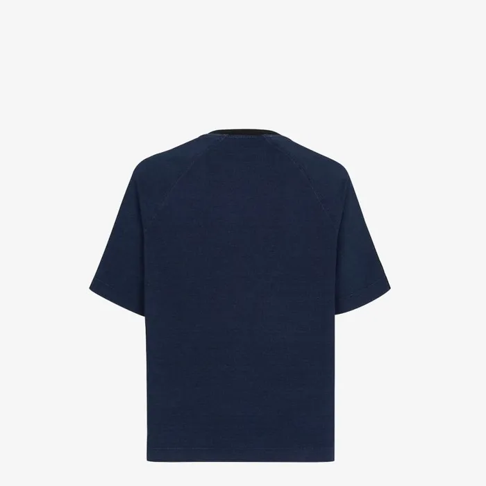 Man Blue Jersey TShirt Blue Fendi Activewear