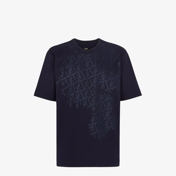 Man Blue Jersey TShirt Blue Fendi Coordinated Sets