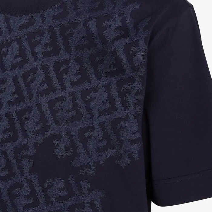 Man Blue Jersey TShirt Blue Fendi Coordinated Sets