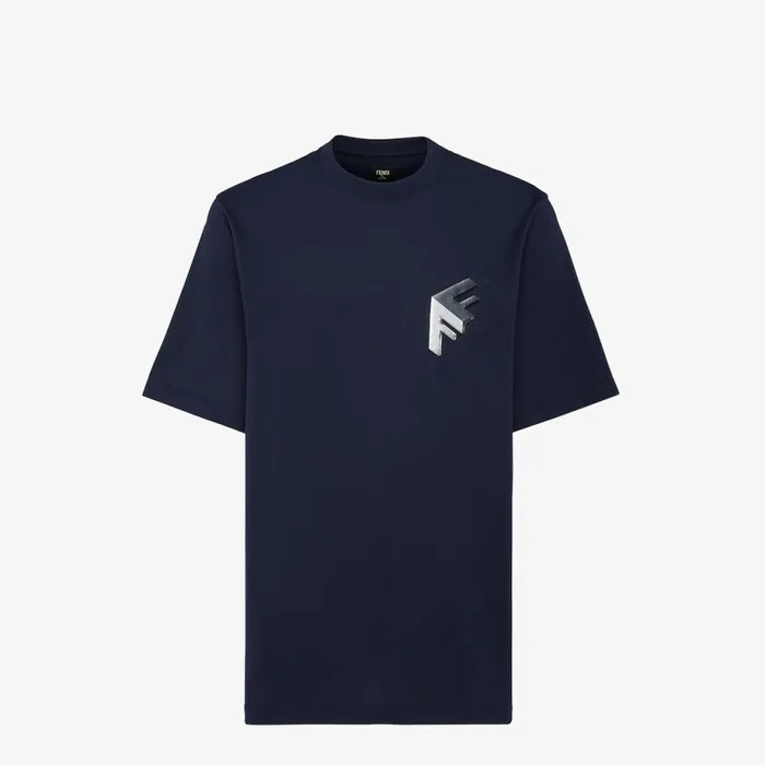 Man Blue Jersey TShirt Blue Fendi Tshirts and Polos