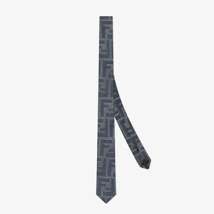 Man Blue Silk Tie Blue Fendi Ties