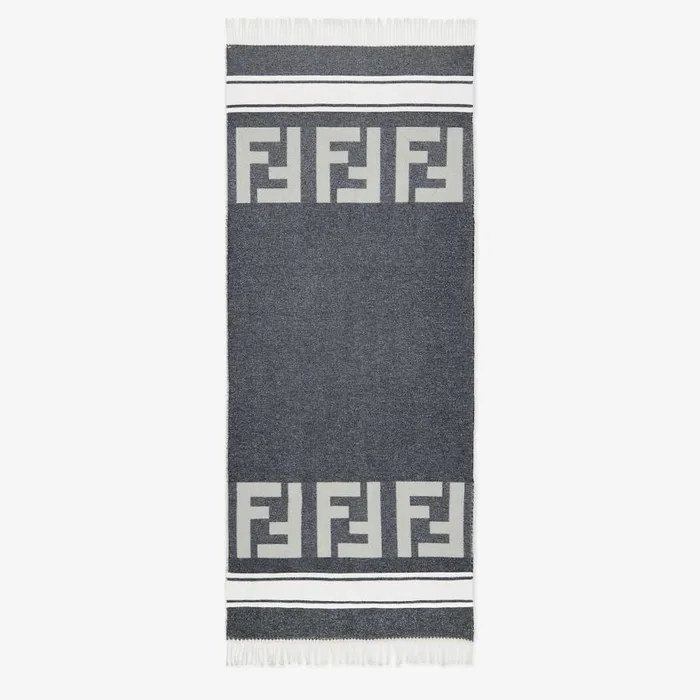 Man Blue Terry Cloth Beach Towel Blue Fendi Swimwear