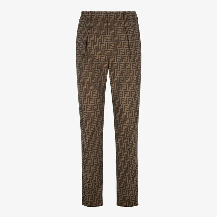 Man Brown Fabric Trousers Brown Fendi Jackets and Suits
