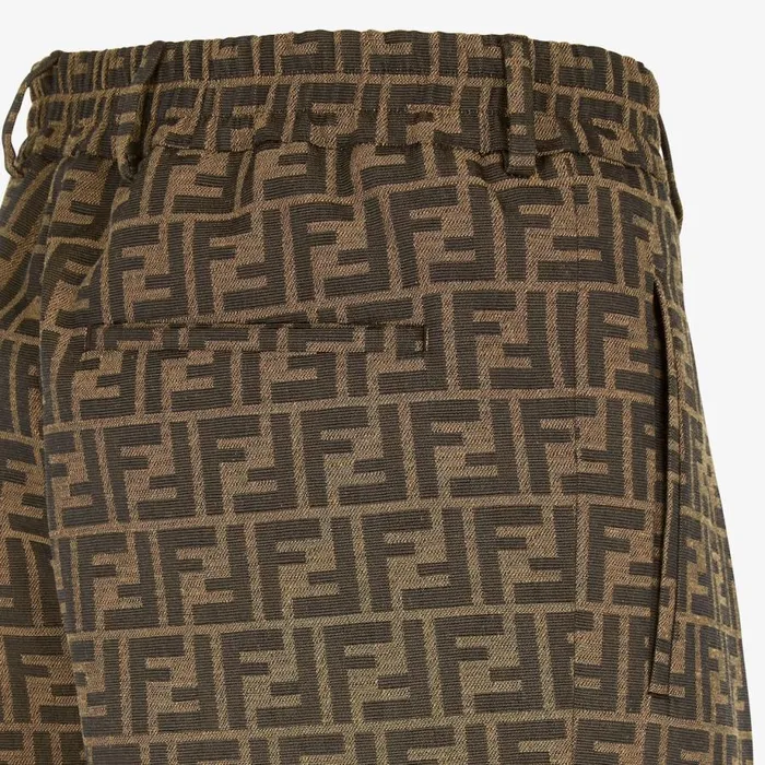Man Brown Fabric Trousers Brown Fendi Jackets and Suits