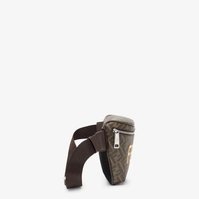 Man Brown Ff Fabric Belt Bag Brown Fendi Belt Bags