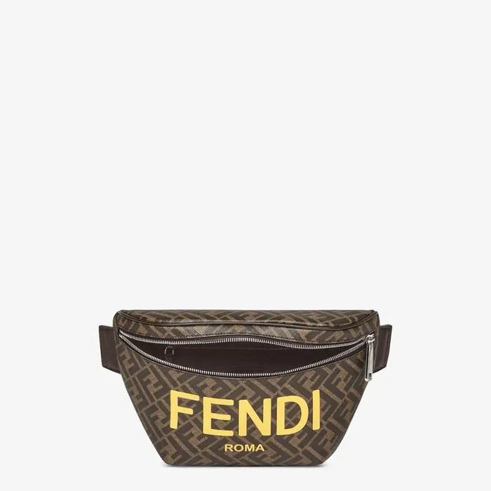 Man Brown Ff Fabric Belt Bag Brown Fendi Belt Bags