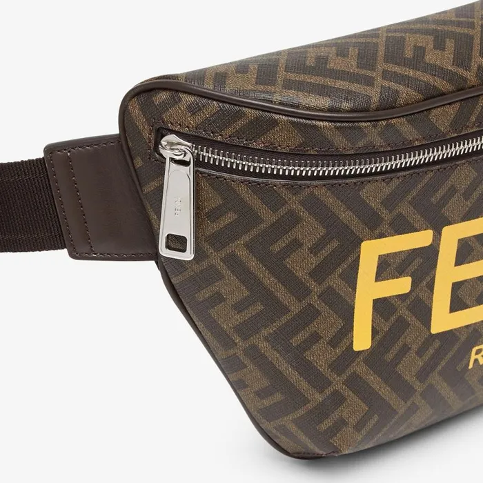Man Brown Ff Fabric Belt Bag Brown Fendi Belt Bags